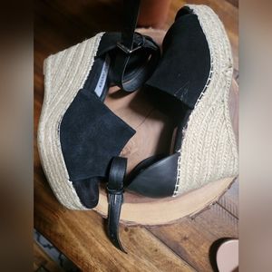 Steve madden, black espadrille wedge, size 8.5